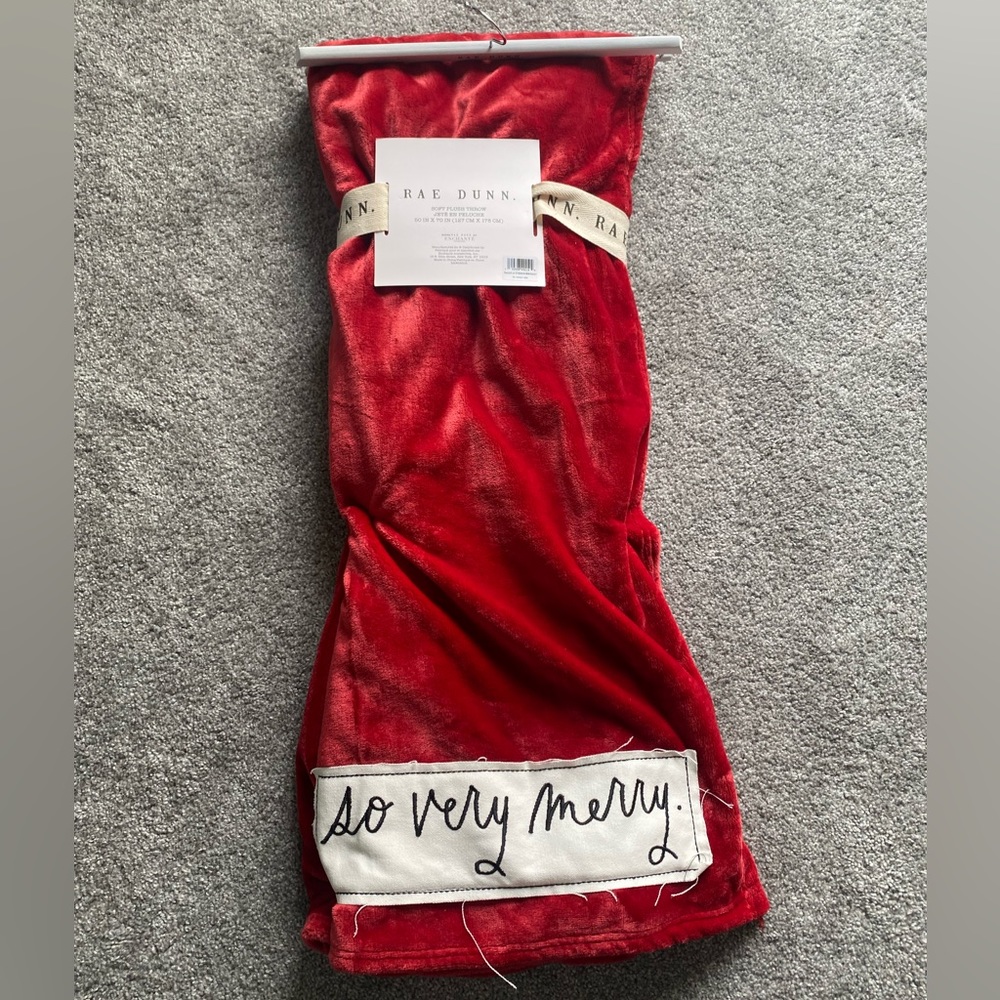 Rae Dunn Christmas theme blanket